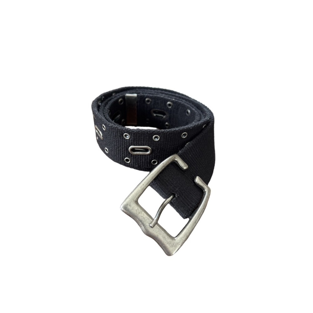 Men’s Unbranded Black Silver Grommet Belt 40x1.5”